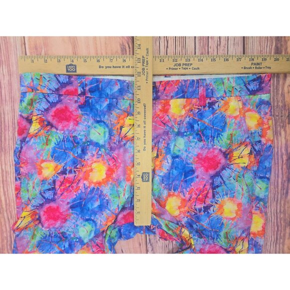 Hreski Mens Vibrant Paint Splatter Patterned Shorts 38 - Picture 5 of 6